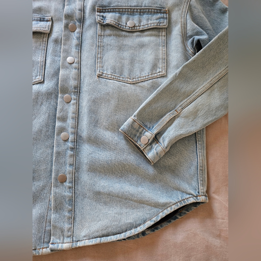 ZARA X GOOD AMERICAN ZW DENIM SHACKET, Small - Picture 6 of 15
